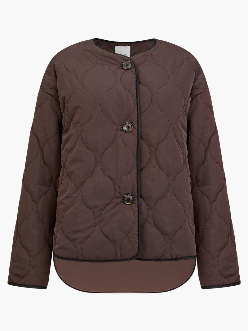 Logo button diamond quilted jacket on sale