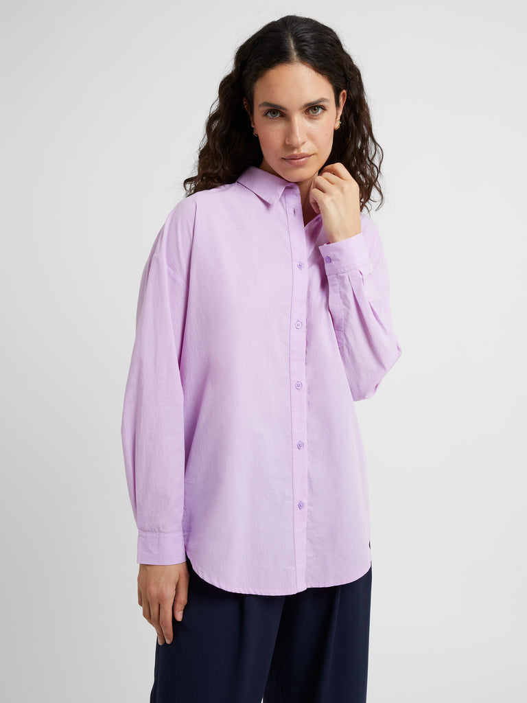 Core Organic Shirting Button Down Shirt Lavender | Great Plains UK