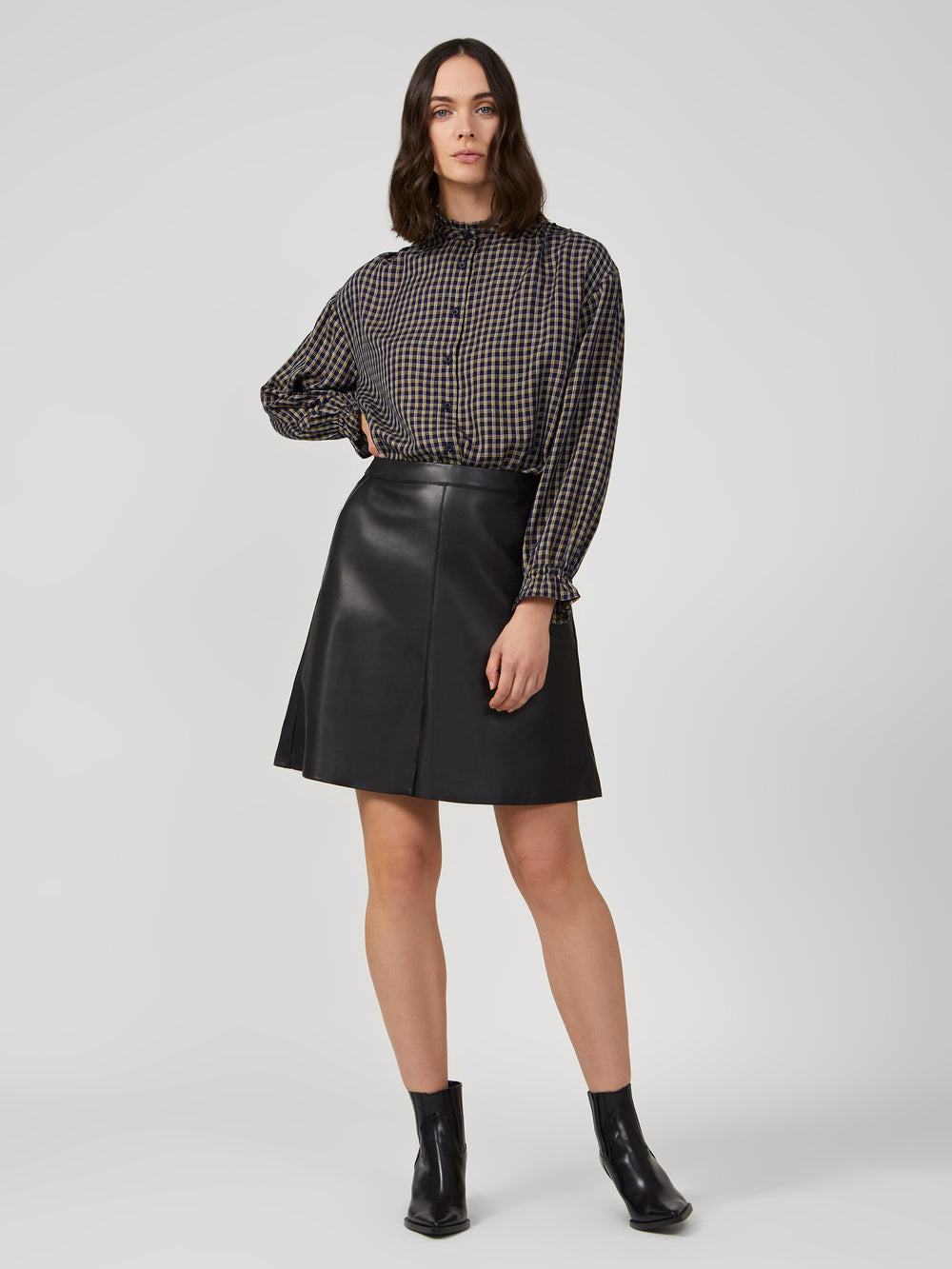 Faux leather 2025 mini skirt 3d