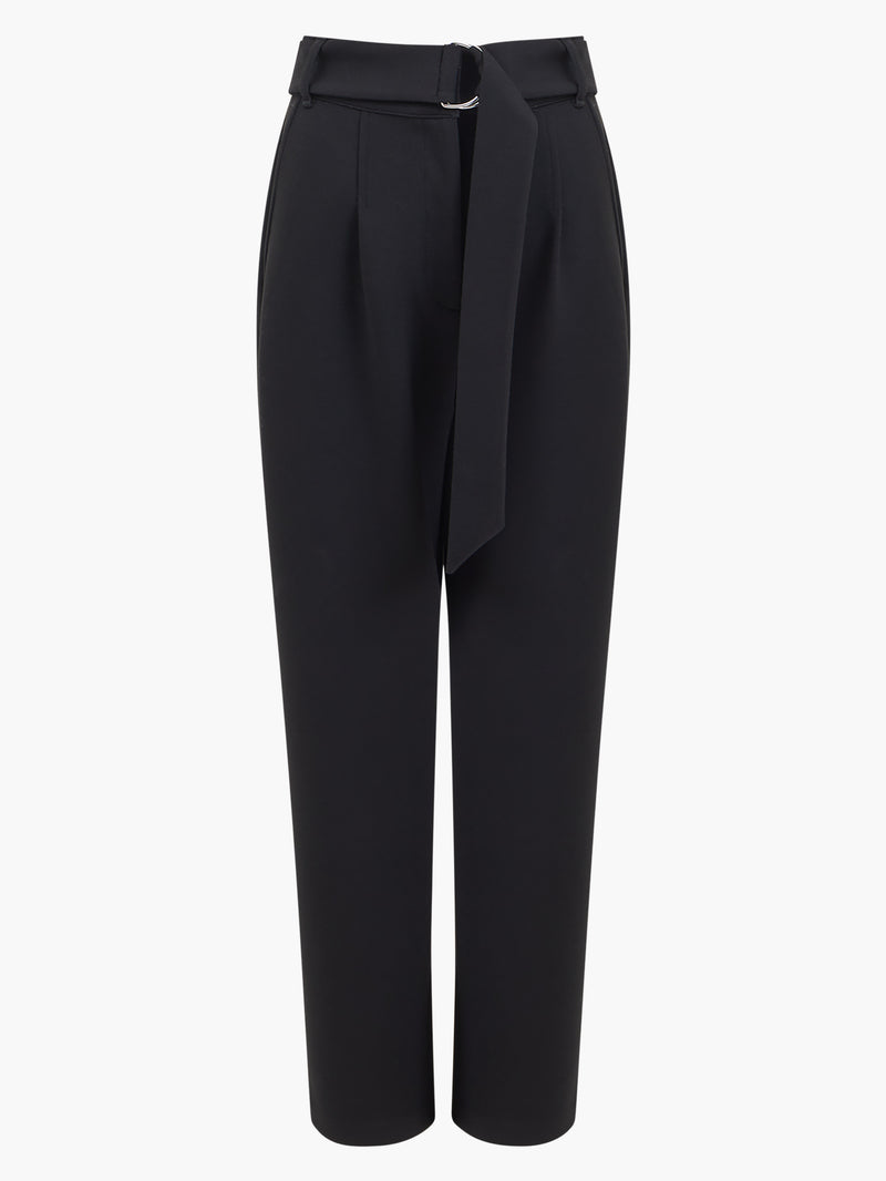 City Jersey Belted Trousers Black