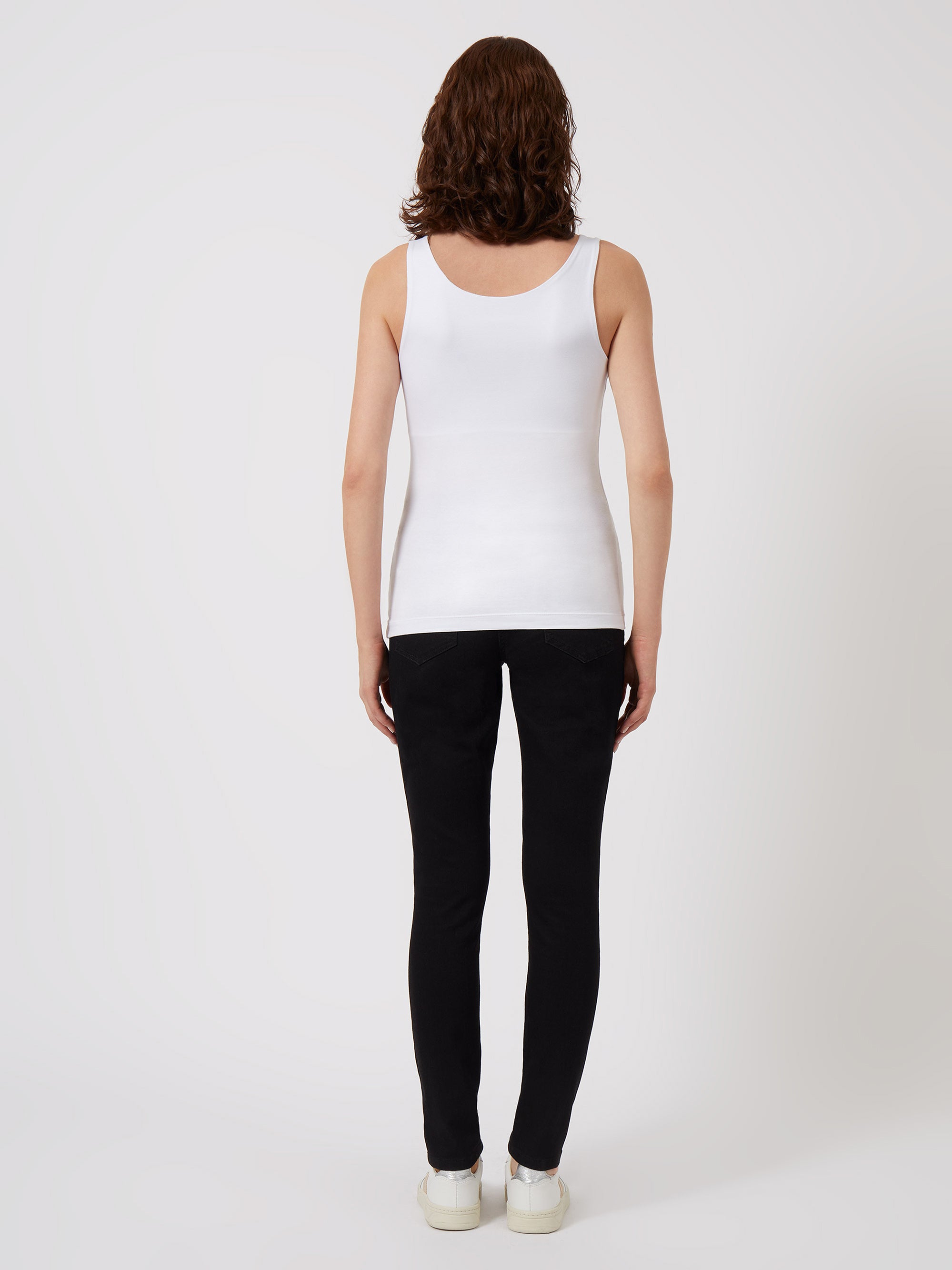 Core Organic Fitted Tank Top With Support White