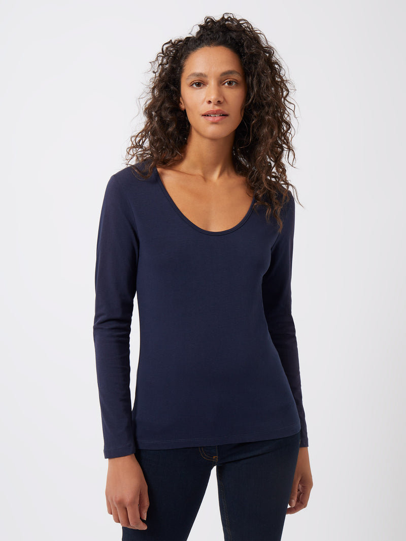 Core Organic Fitted L/S Tee Classic Navy | Great Plains UK