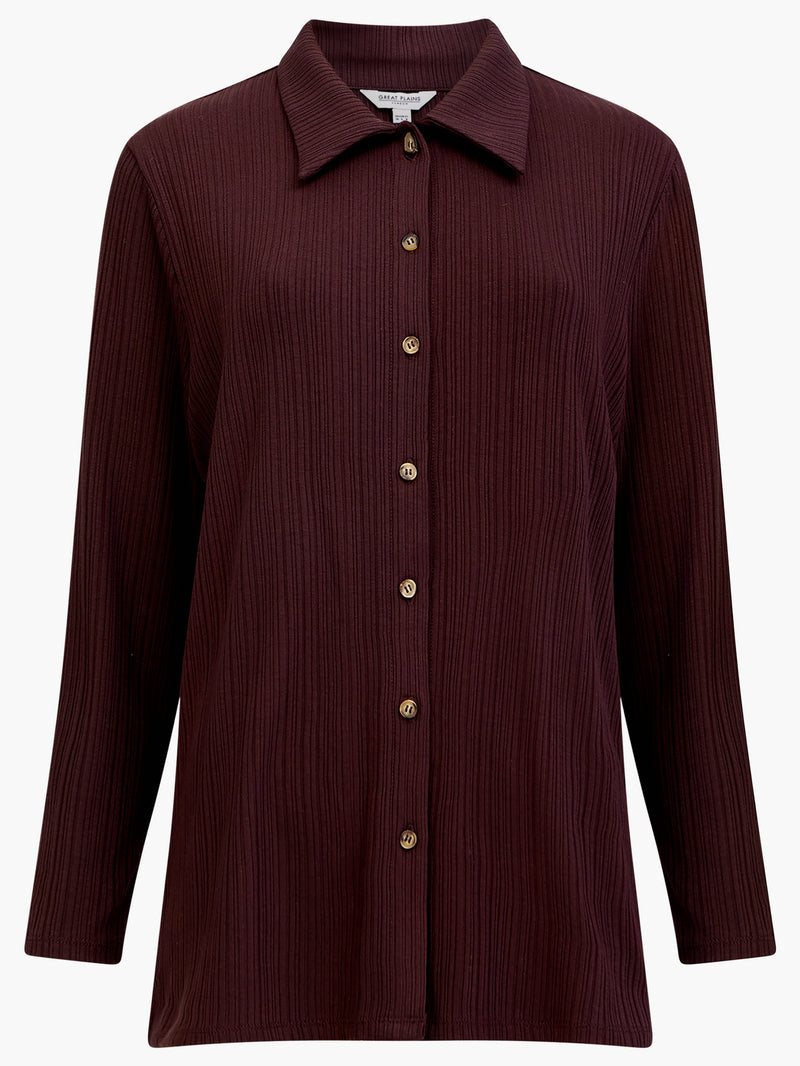 Modern Rib Jersey Shirt Cocoa | Great Plains UK