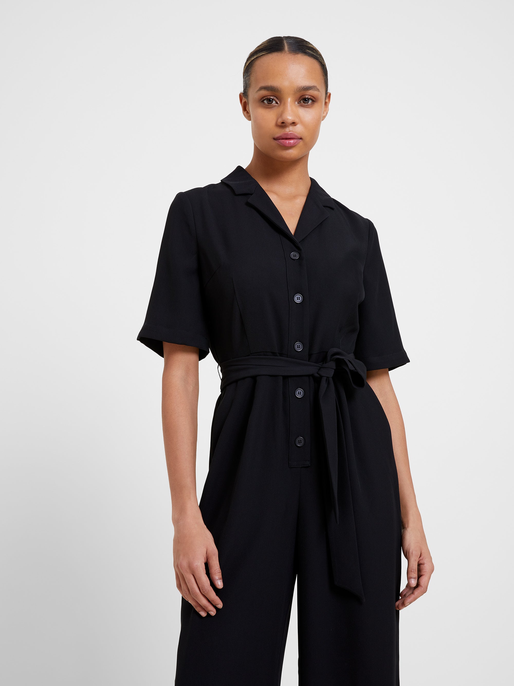 Soft Drape Jumpsuit Black | Great Plains UK