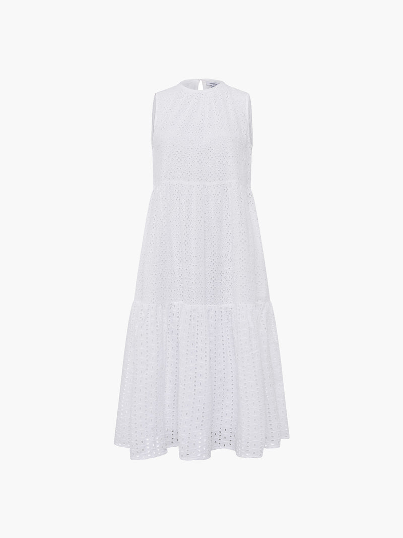 Summer Broderie Midi Dress White | Great Plains UK