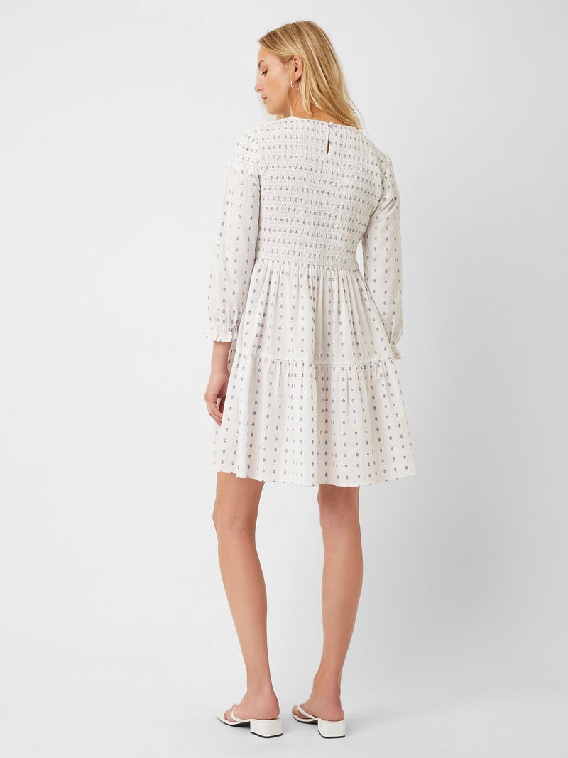 Ella Organic Embroidery Dress Milk Multi | Great Plains UK