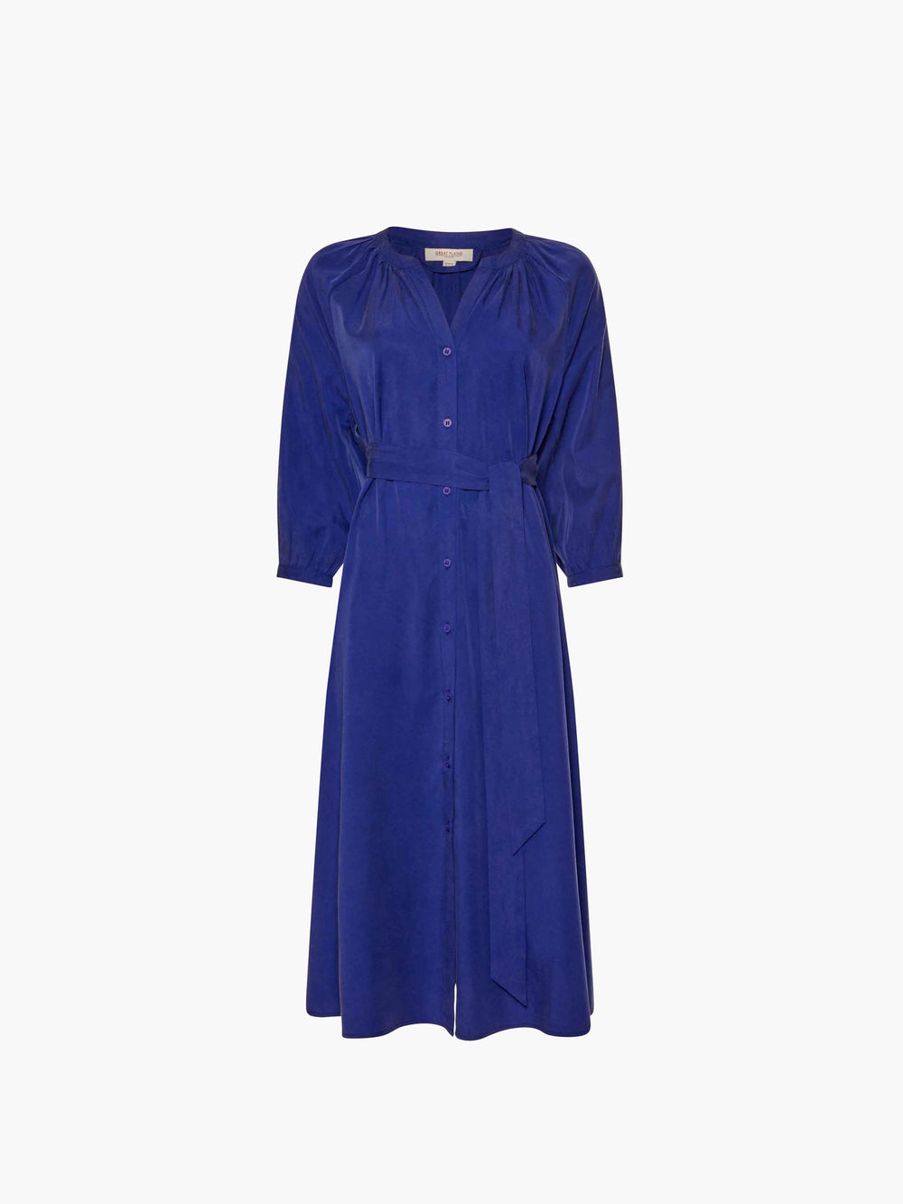 Belted lyocell midi store dress