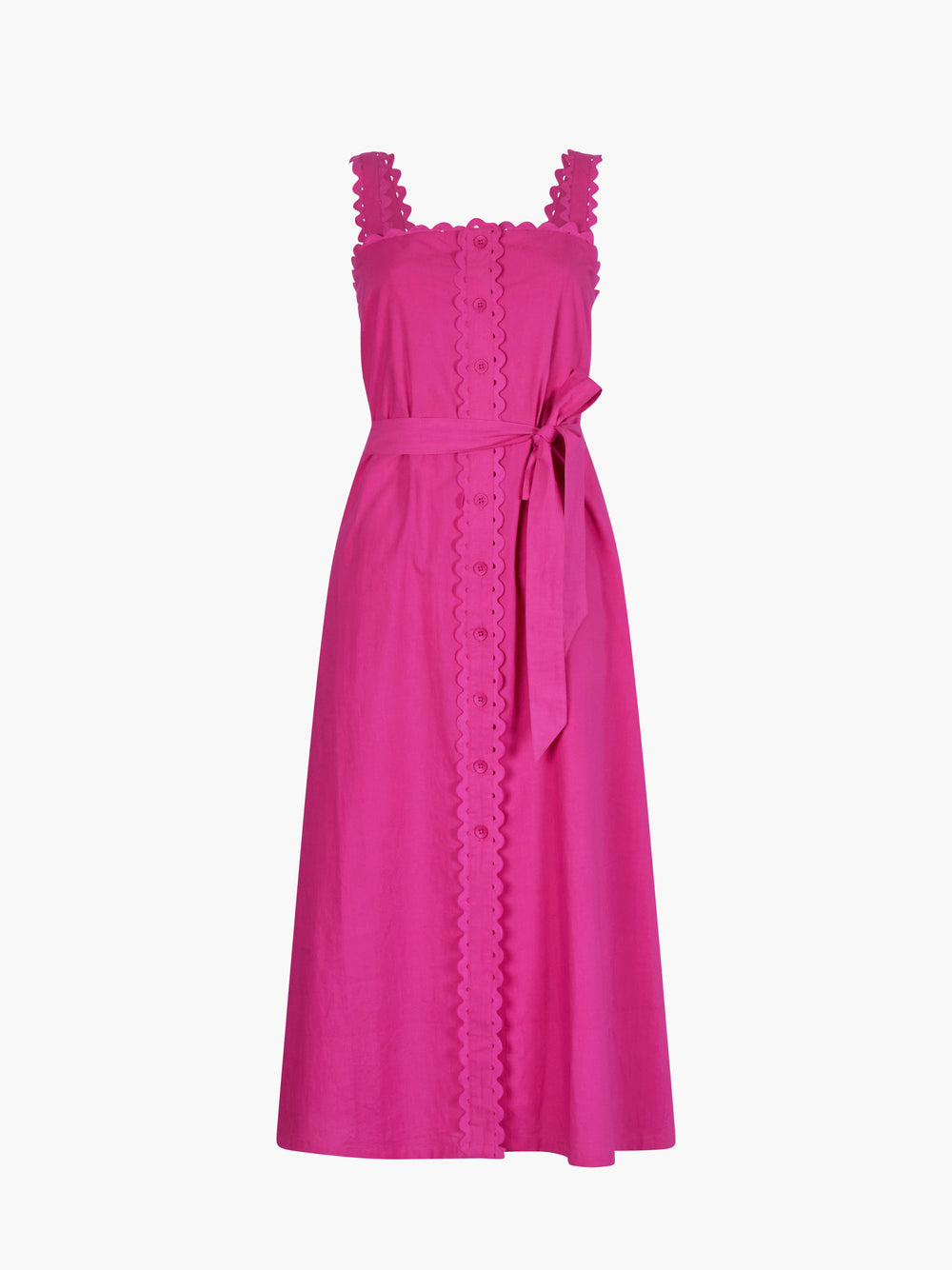 Summer Organic Ric Rac Midi Dress Magenta | Great Plains UK