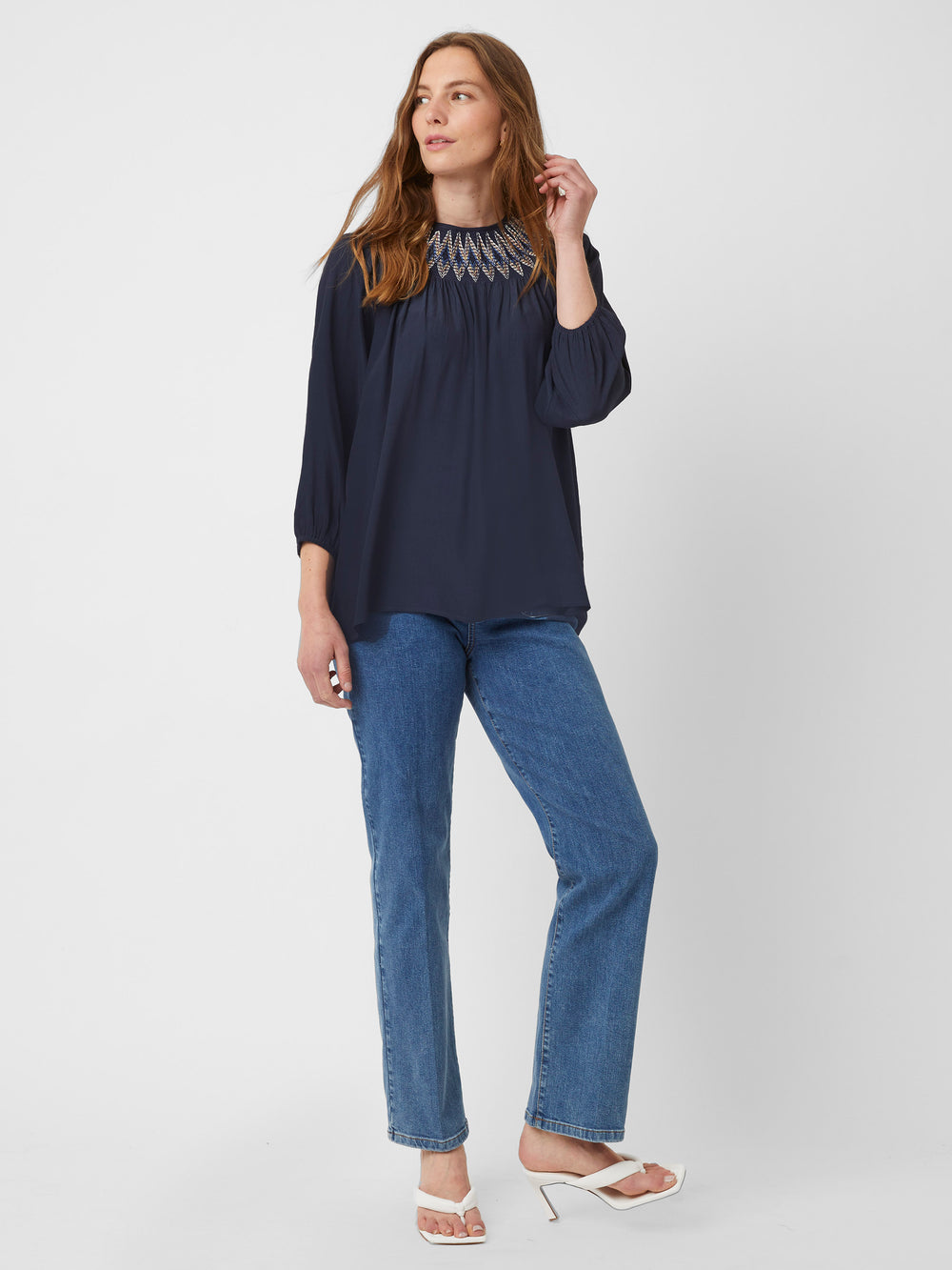 Smock clearance neck top