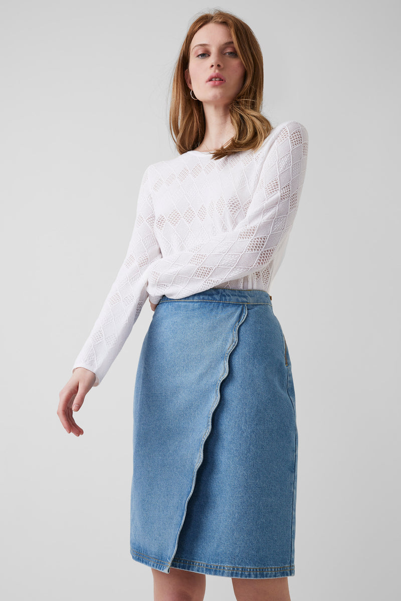 Wave Denim Mini Skirt | Great Plains UK