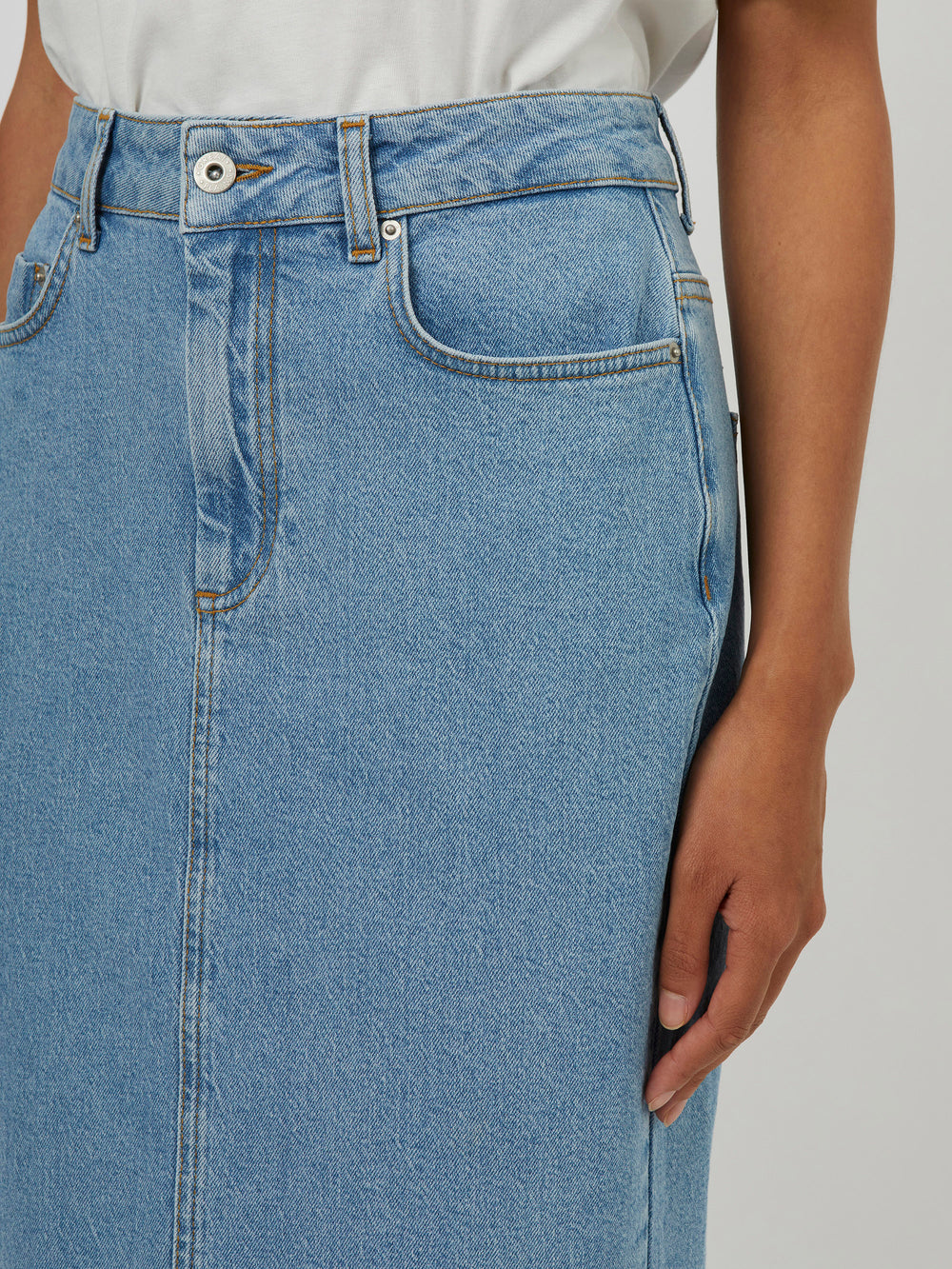 Long blue clearance jean skirts 60s