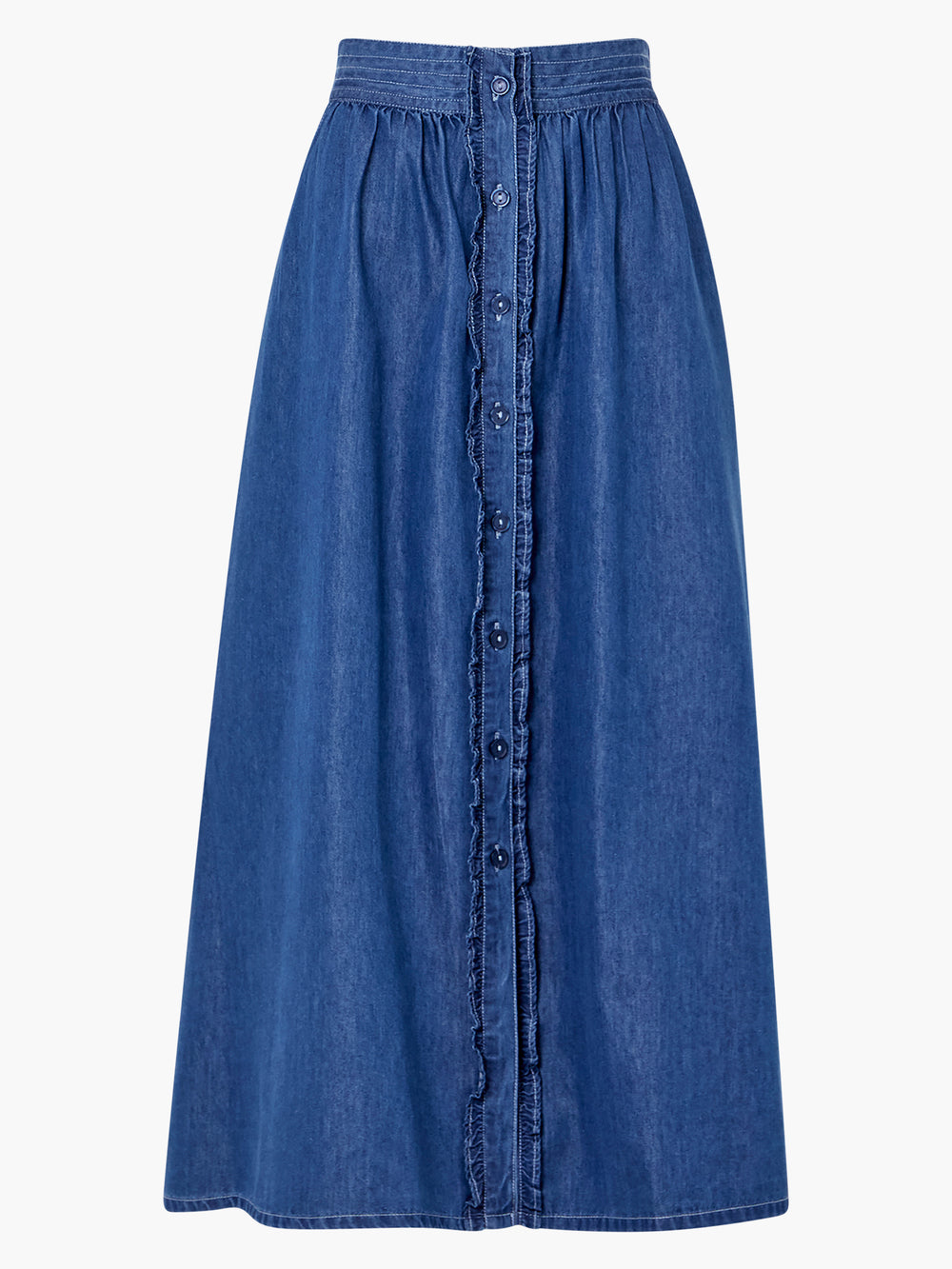 Long denim skirt outlet button down