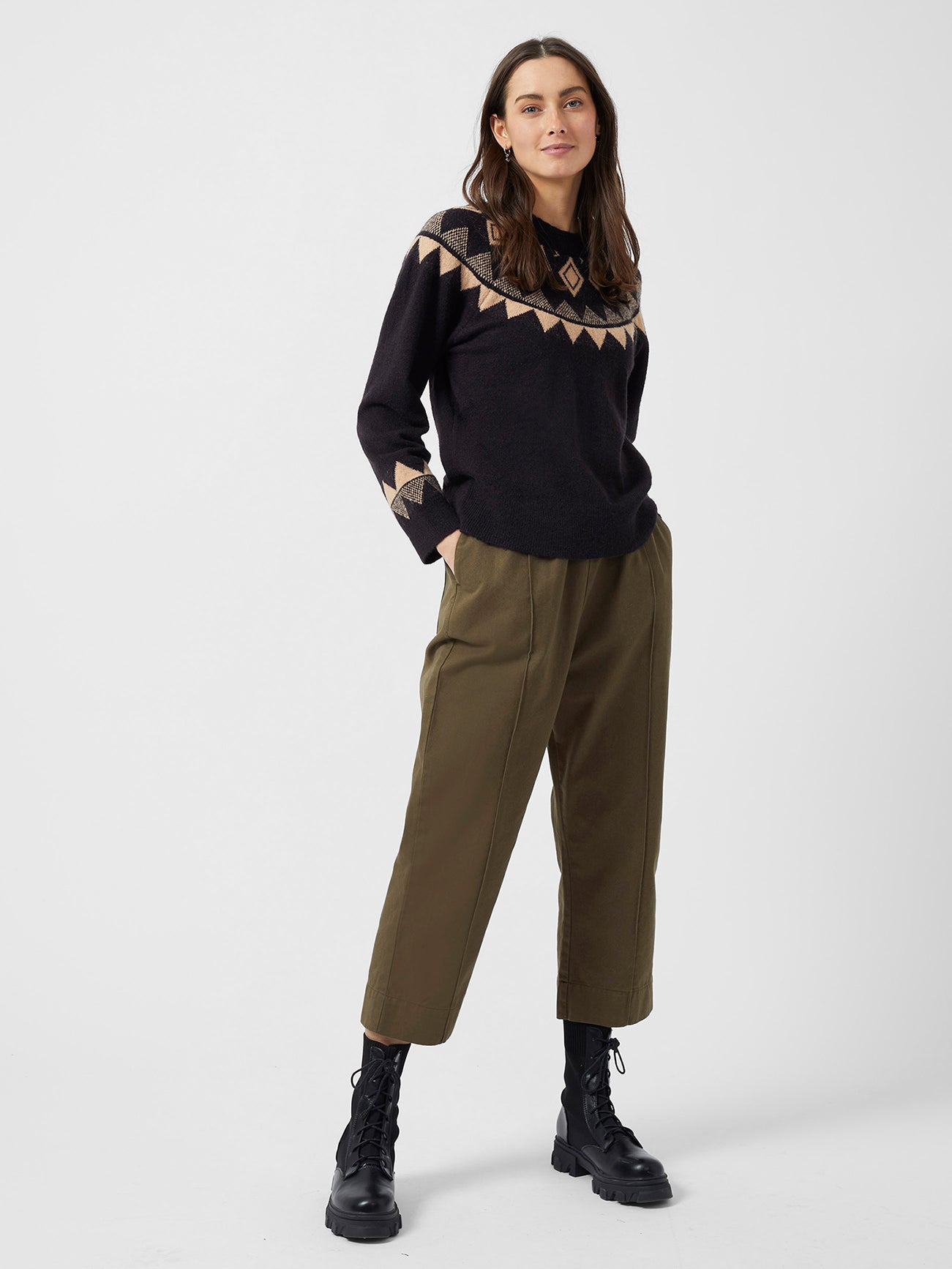 Cotton Twill Trousers Milk | Great Plains UK