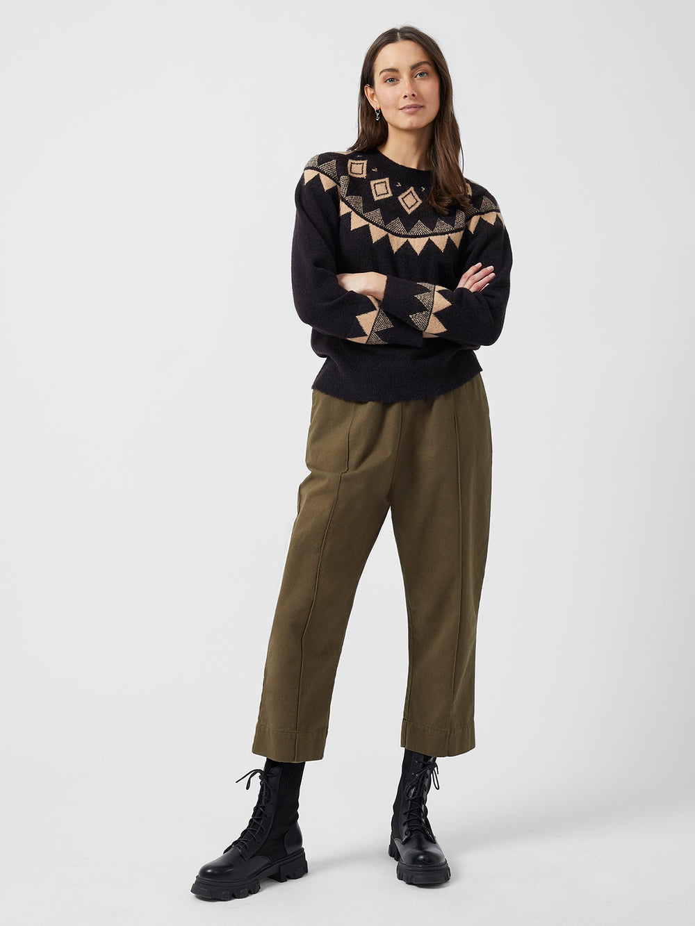 Cotton Twill Trousers Milk | Great Plains UK