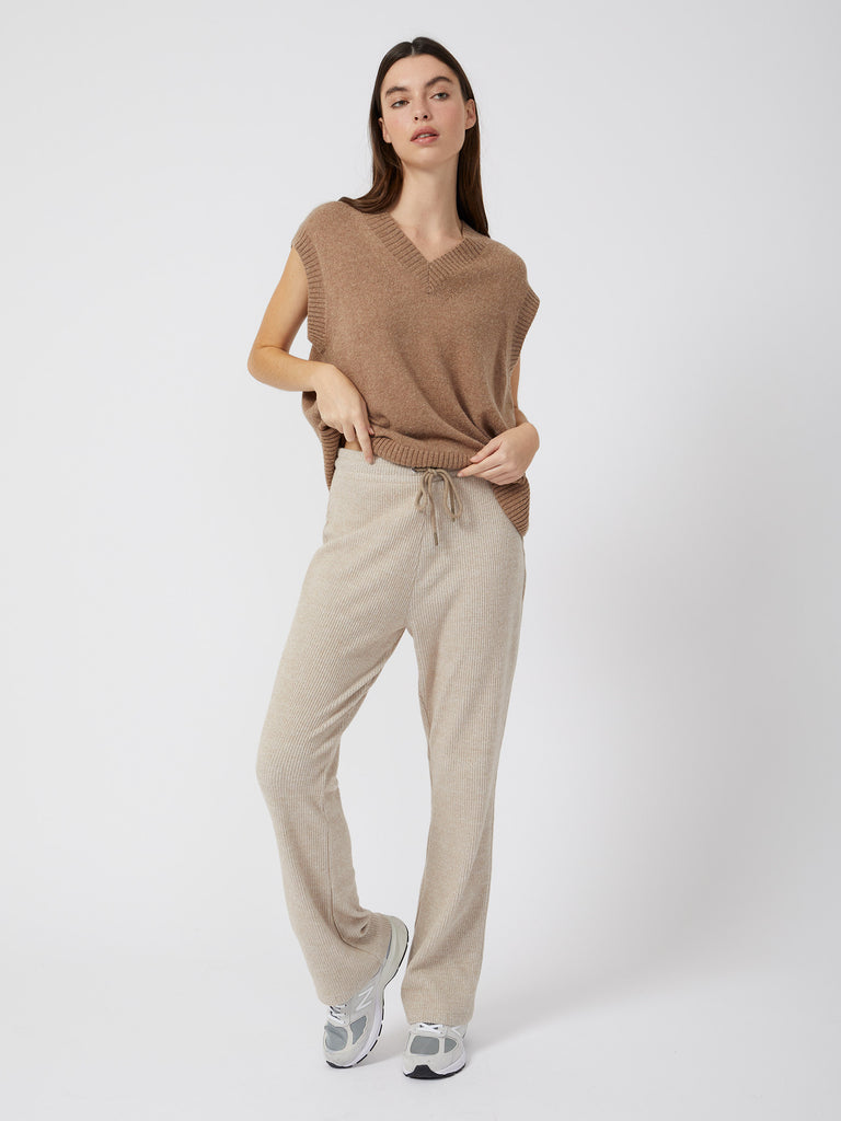 Soft Lounge Tie Waist Trousers Nougat | Great Plains UK