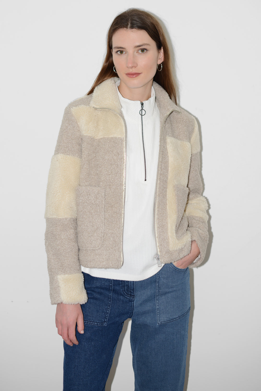 Patchwork fur outlet jacket