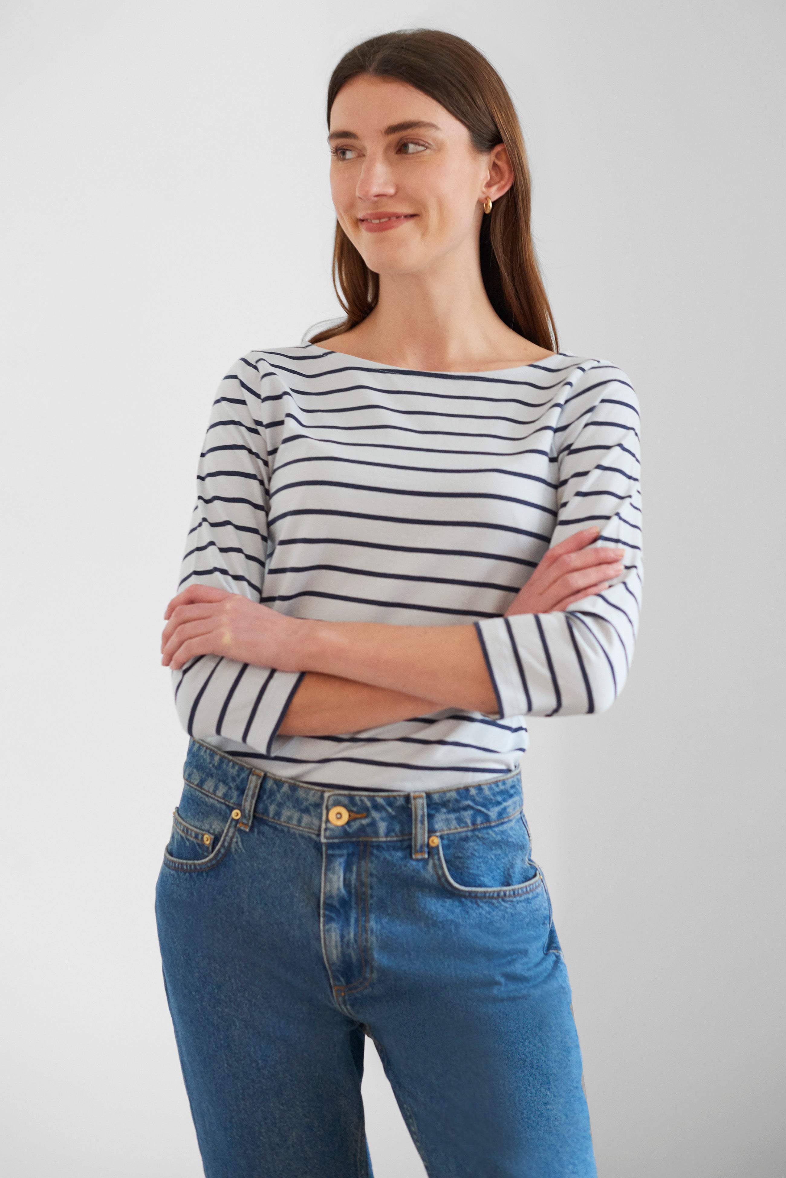 Core 3/4 Length Sleeve Stripe Top | Great Plains UK