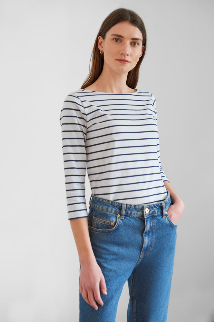 Core 3/4 Length Sleeve Stripe Top | Great Plains UK