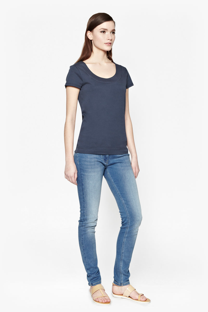 navy scoop neck t shirt