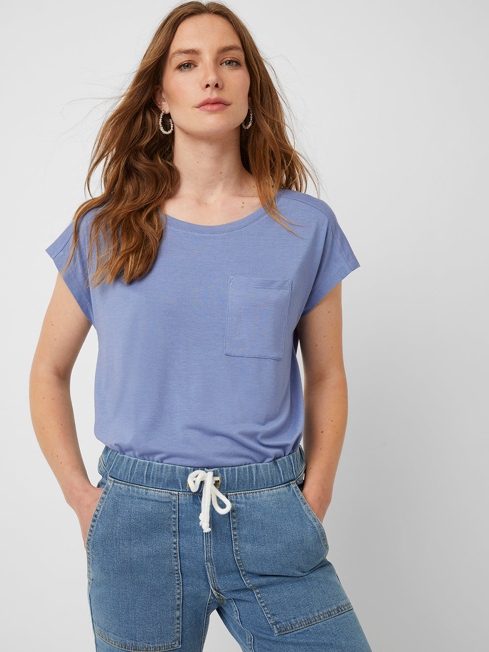 Core Soft -Touch Jersey Top Riviera Blue | Great Plains UK