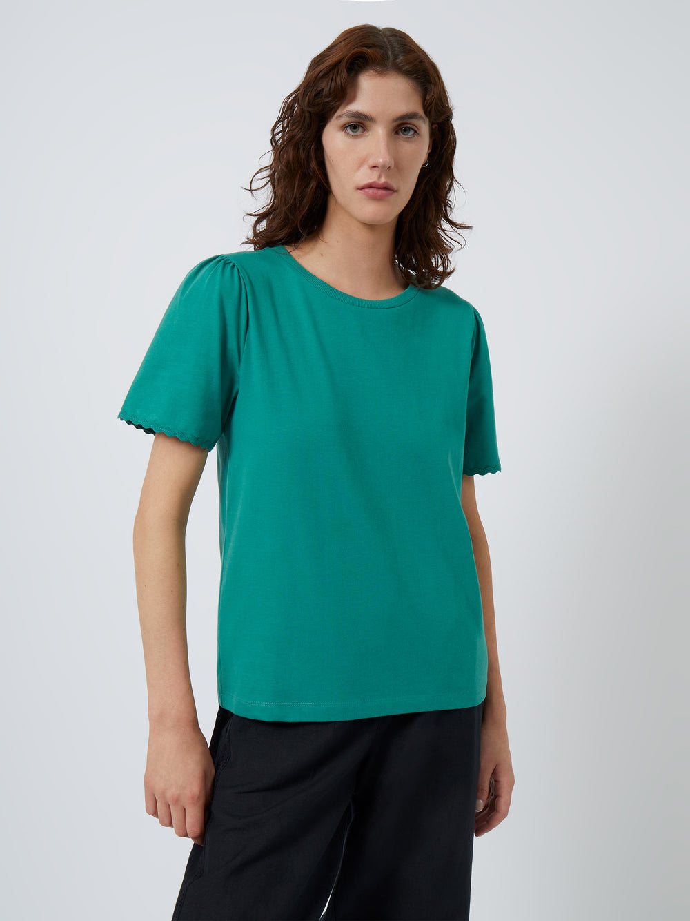 Ric-Rac Organic T-Shirt Jade Green | Great Plains UK