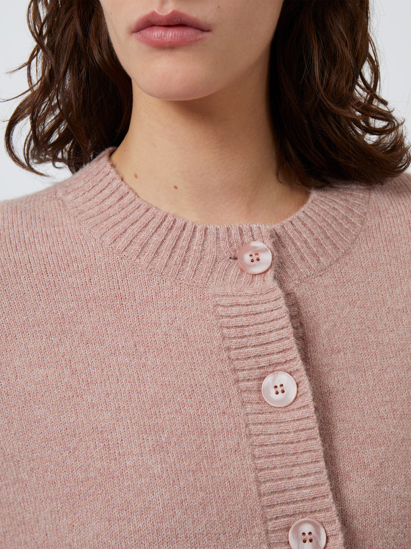 Summer Recycled Fluffy Knit Cardigan Rose | Great Plains UK