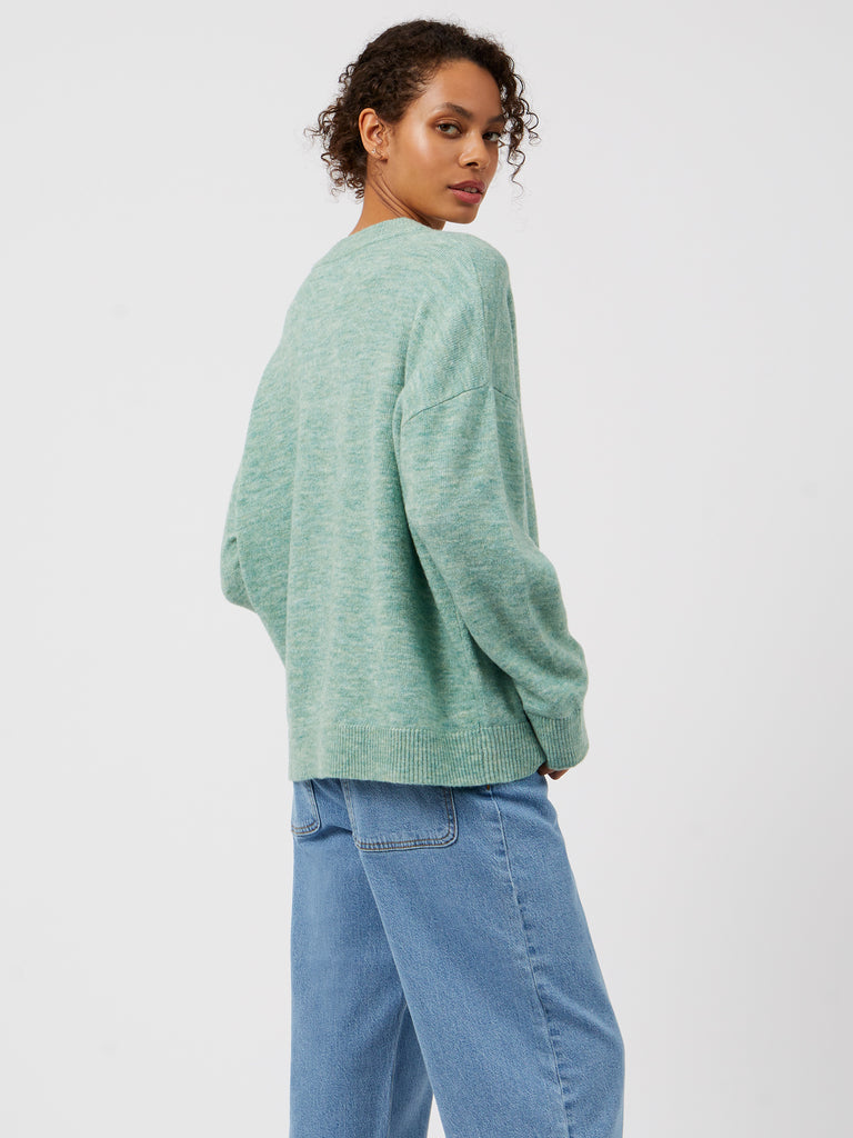 Carice Recycled Knit Crew Neck Jumper Fresh Green | Great Plains UK