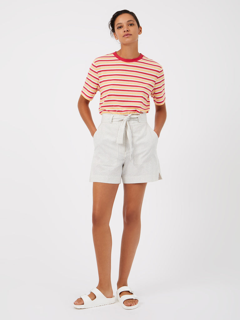 Mid Summer Novelty Belted Shor Milk Multi | Great Plains UK