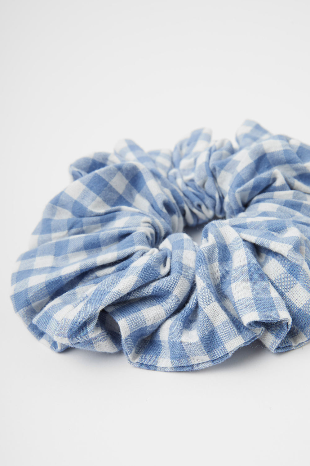 Classic Gingham Scrunchie Riviera Blue/Milk | Great Plains UK